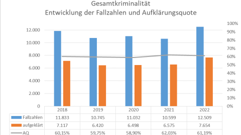 Grafik Entwicklung Gesamtkriminalität